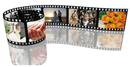 Pellicola cinematografica con scene di matrimonio